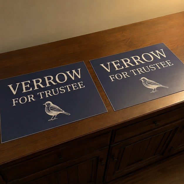 Political signs with logo — customer photo