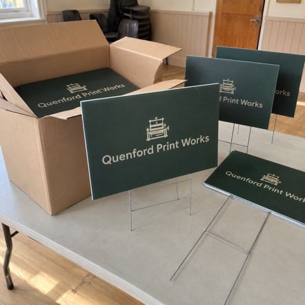 Political signs with logo printing